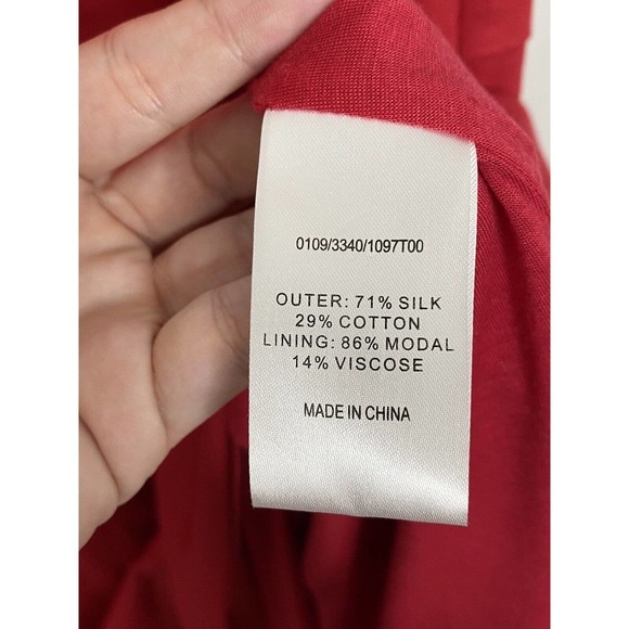 Hobbs London Women’s Coral Silk Blend Soft Sleeveless Pleated Dress Sz L - Picture 5 of 7